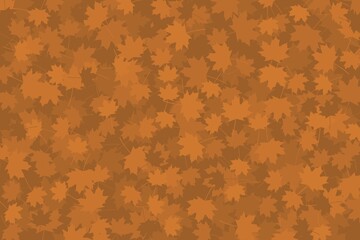 Autumn background in brown, yellow and orange shades. Different leaf sizes in autumn tones. Simple graphic style.	
