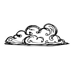 Sketch, doodle clouds. Vector graphics.