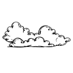 Sketch, doodle clouds. Vector graphics.