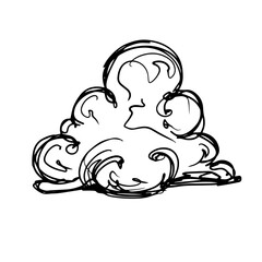 Sketch, doodle clouds. Vector graphics.
