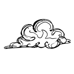 Sketch, doodle clouds. Vector graphics.