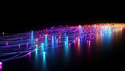 Digital Neon Flow , Fiber Optic Data Streams 