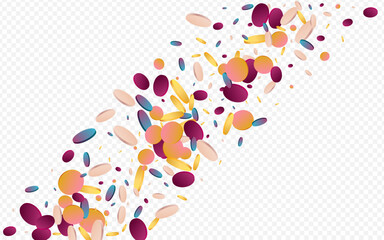 Magic Rain FallingFestive Transparent Background.