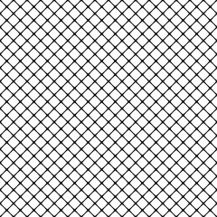 Metallic black mesh on a white background. Diagonal crossed lines. Geometric texture. Seamless repeating pattern. Vector illustration. - obrazy, fototapety, plakaty