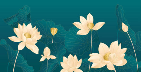 Vector gradient lotus flower background