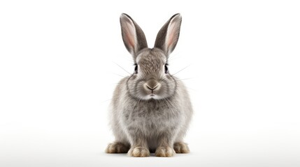 Fototapeta premium grey rabbit on a white background