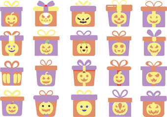 cute Halloween pumpkin gift box vector