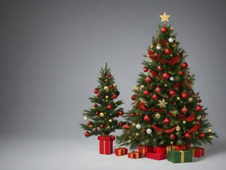 Christmas tree with gifts. Generative AI.