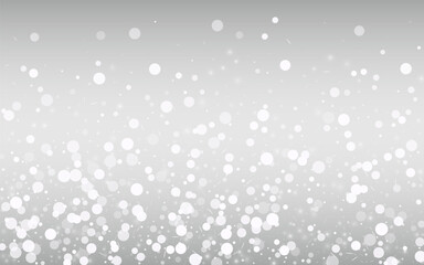 Gray Snowfall Vector Silver Background. Magic