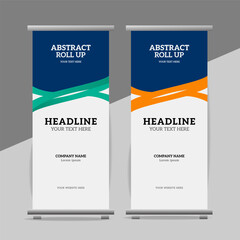 modern great abstract roll up  banner design with creative shapes