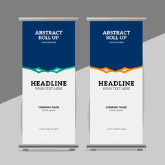 modern great abstract roll up  banner design with creative shapes