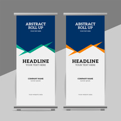 modern great abstract roll up  banner design with creative shapes