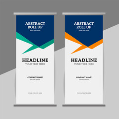 modern great abstract roll up  banner design with creative shapes