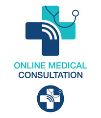Online medical consultation logo template