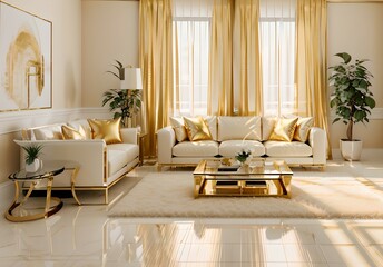 3. A living-room sofa in design. the interior design of a luxury hotel. Generative AI