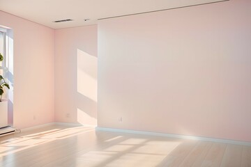 Obraz premium 2. A pink and ivory room. the interior design of a house. Generative AI