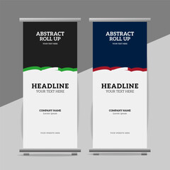 modern great abstract roll up  banner design with creative shapes
