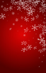 Naklejka na ściany i meble Gray Snow Vector Red Background. Christmas