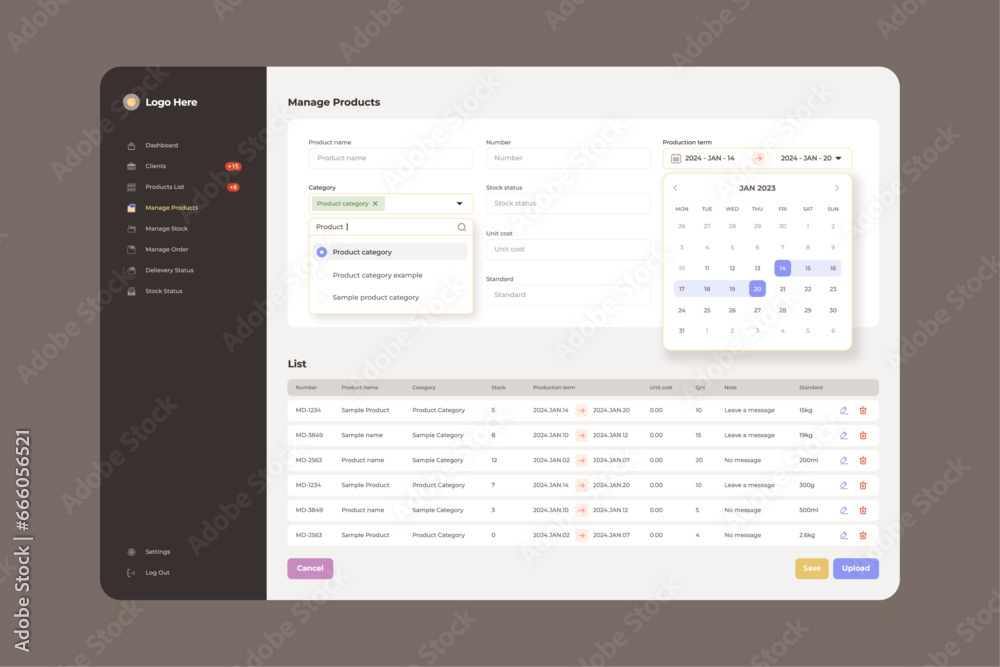 Wall mural product manage program platform ui design sources