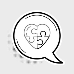 Line Heart icon isolated on grey background. Romantic symbol linked, join, passion and wedding. Valentine day symbol. Colorful outline concept. Vector