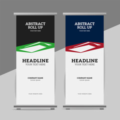modern great abstract roll up  banner design with creative shapes