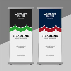 modern great abstract roll up  banner design with creative shapes