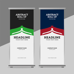 modern great abstract roll up  banner design with creative shapes