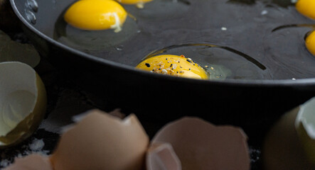 eggs in a frying pan