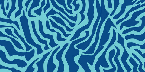 Fototapeta na wymiar abstract blue zebra pattern textured stripes shapes background