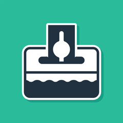 Blue Donate or pay your zakat as muslim obligatory icon isolated on green background. Muslim charity or alms in ramadan kareem before eid al-fir. Vector