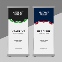 modern great abstract roll up  banner design with creative shapes