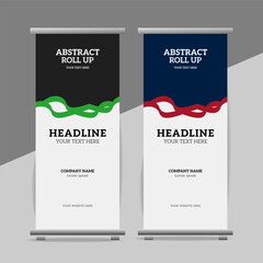 modern great abstract roll up  banner design with creative shapes