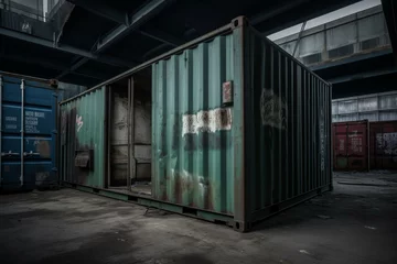 Foto op Canvas vacant exposed container. Generative AI © Thomas