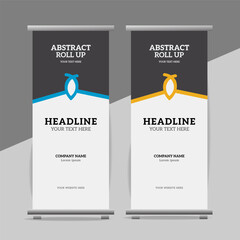 modern great abstract roll up  banner design with creative shapes