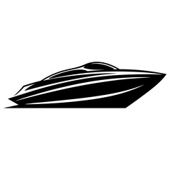 Hand Drawn Icon Illustration of Speed Boat. SVG Vector