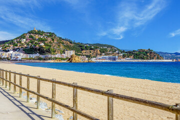 Fototapeta na wymiar Panoramic view of Blanes is a Spanish municipality in the region of La Selva, Gerona, in the community of Catalonia. It is the first village of the Costa Brava