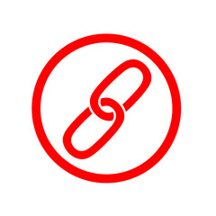 red chain icon vector on white background