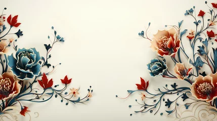 Photo sur Plexiglas Papillons en grunge flat background with flower ornament