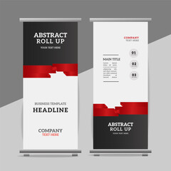  modern business roll up banner design display standee with creative ribbon
