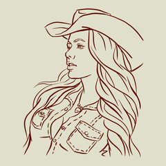 girl in a hat vector for card decoration illustration