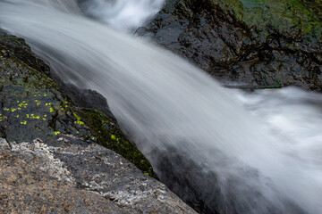 Background of flowing water, rocky river