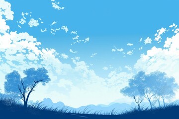 Illustration of a clear blue sky. Generative AI