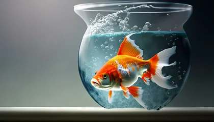 Fotobehang goldfish in aquarium © melih 