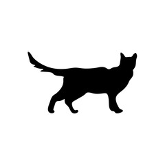 Black cats. Silhouette of a cat. Stock Vector Illustration