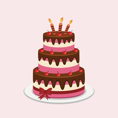 Birthday cake vector illustration design