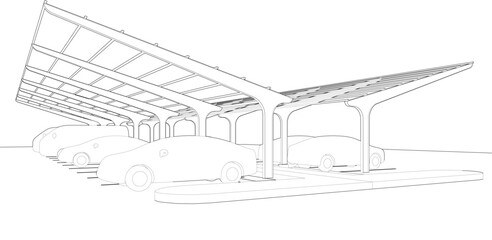 3D illustration of parking lot © JINDA