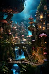 magical forest with a big tree