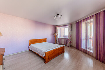 interior apartment room bedroom with bed