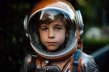12 year old boy dressed as an astronaut