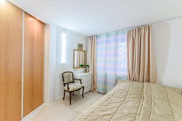 interior apartment room bedroom with bed